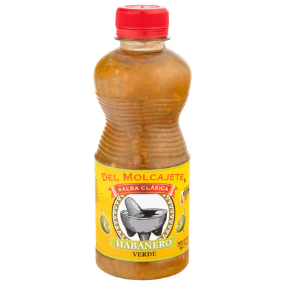 Del Molcajete Verde High Habanero Salsa Clasica 9.17 oz