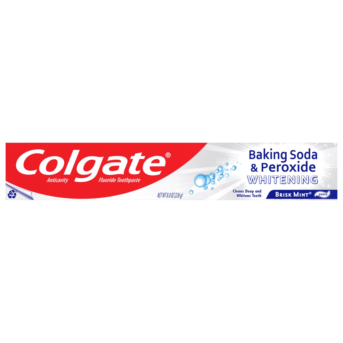 Pasta dental blanqueadora Colgate con bicarbonato de sodio y peróxido - 8 oz (paquete de 6)