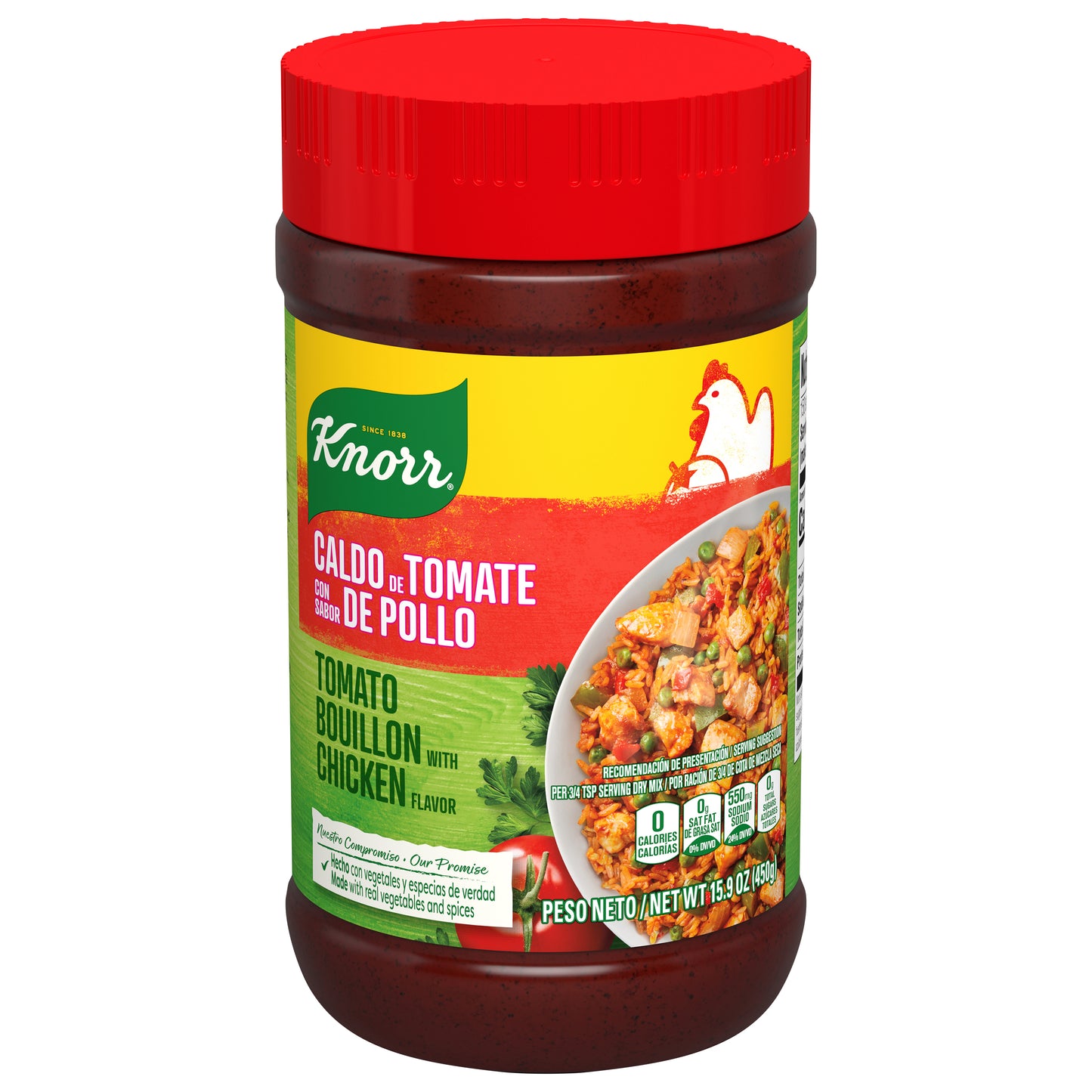 Caldo de pollo con tomate granulado Knorr, 450 g
