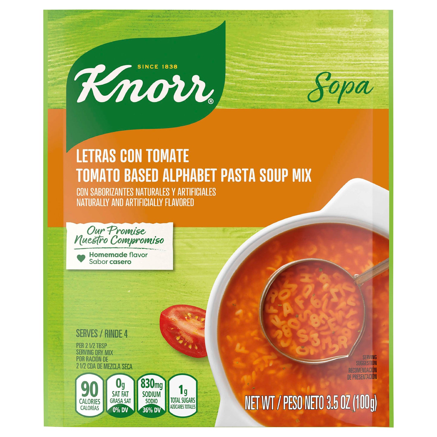Knorr Tomato Base Alphabet Pasta Soup Mix 3.5 oz