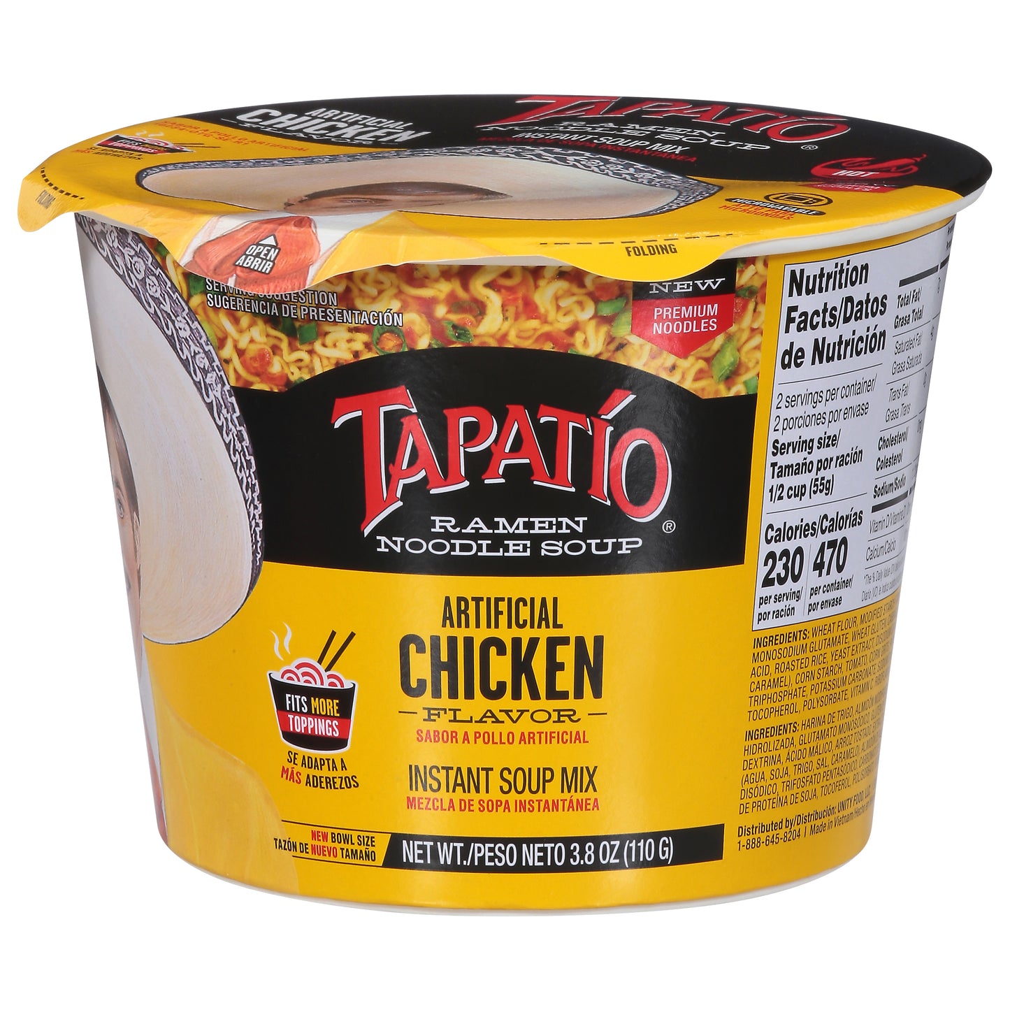 Sopa de fideos ramen sabor pollo Tapatío 108 g