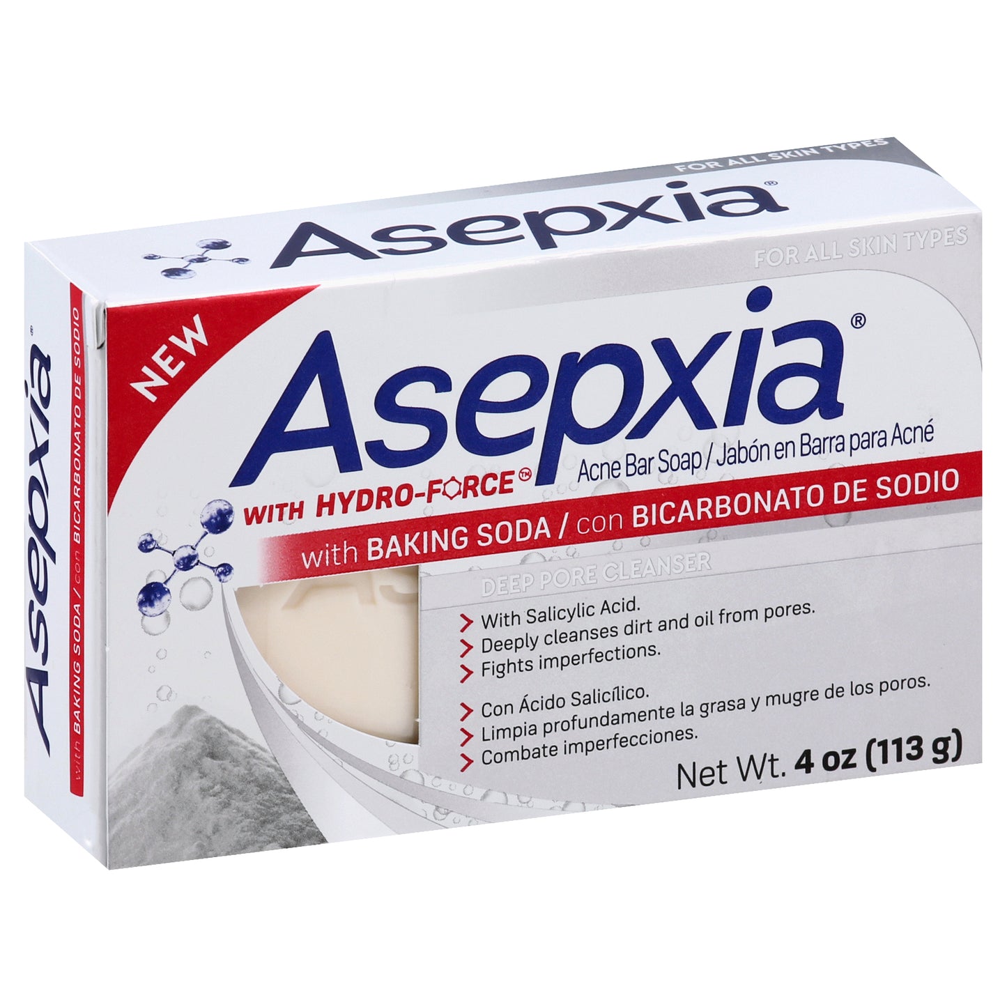 Jabón en barra Asepxia con Hydro-Force para el acné, 113 g