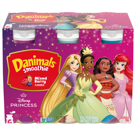 Danimals Smoothie Mixed Berry Dairy Drink Multi-Pack, 6 Ct, 3.1 OZ Smoothie Bottles