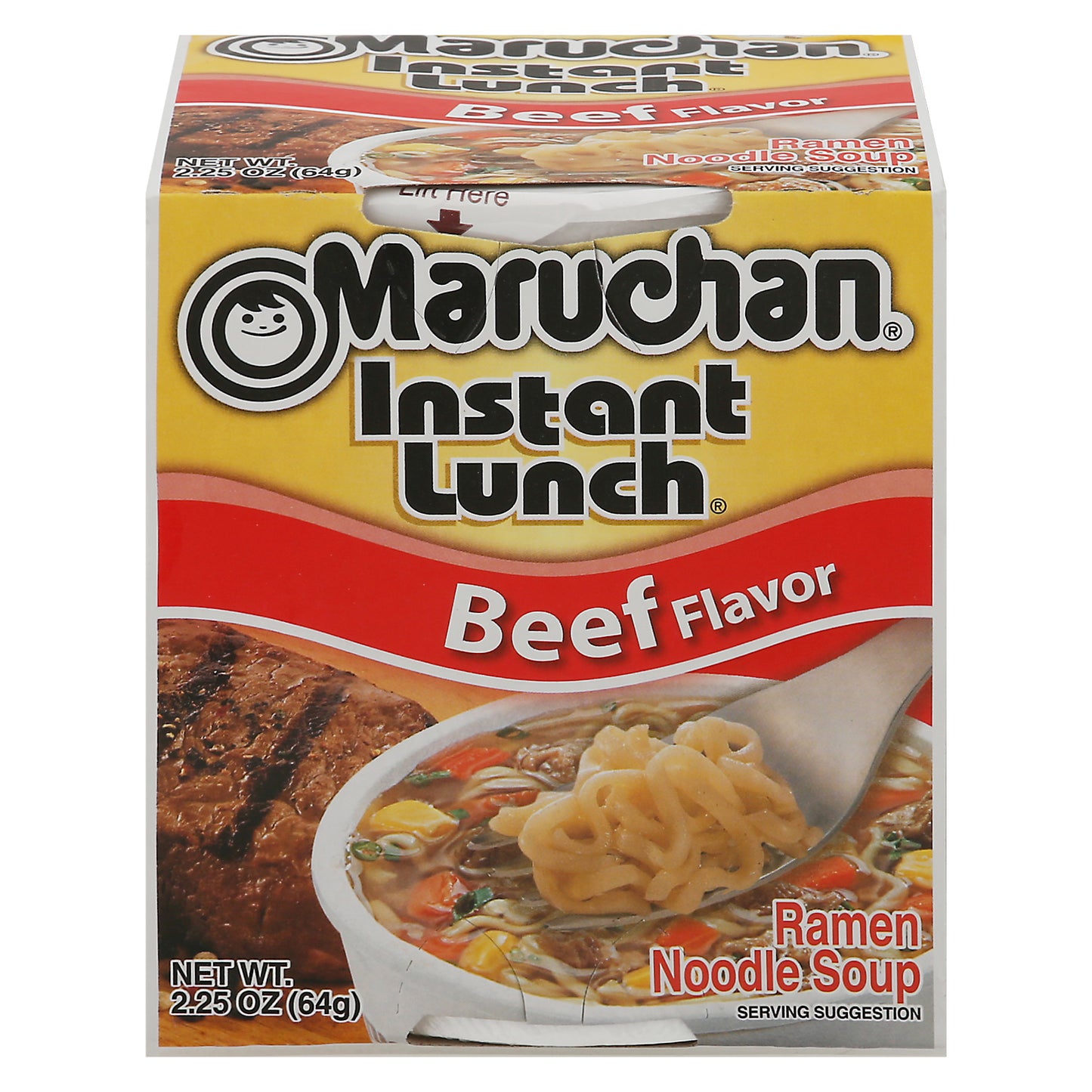 Sopa de fideos ramen sabor a carne de res instantánea Maruchan de 64 g (2.25 oz)