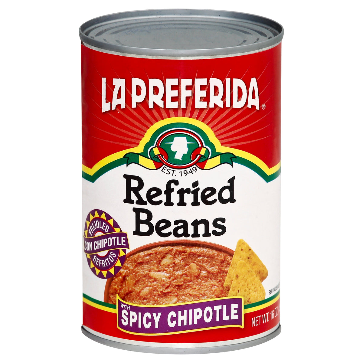 La Preferida Refried Beans 16 oz - Chipotle