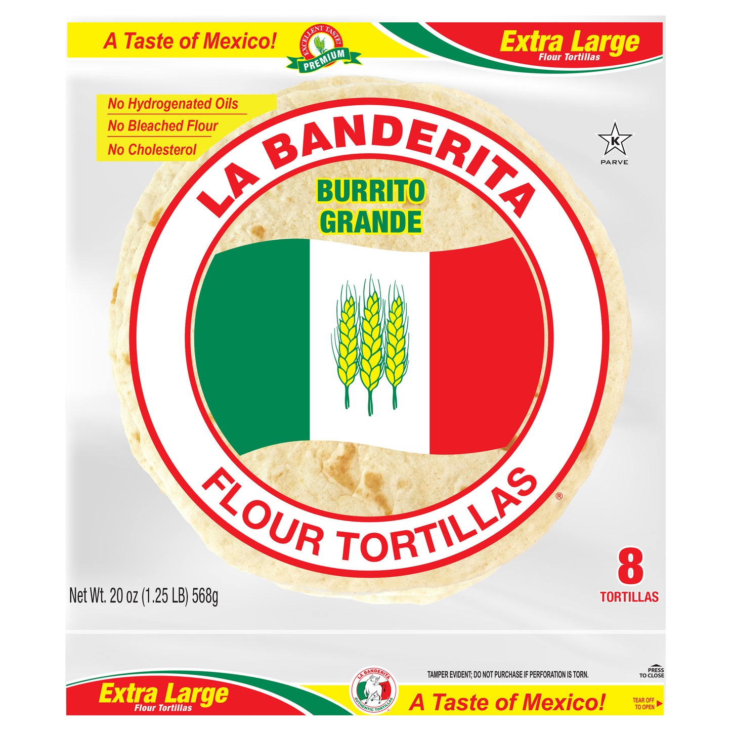 La Banderita Burrito Grande Tortilla De Harina Extra Grande