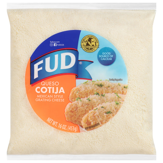 Queso Cotija estilo mexicano para rallar FUD de 454 g (16 oz)