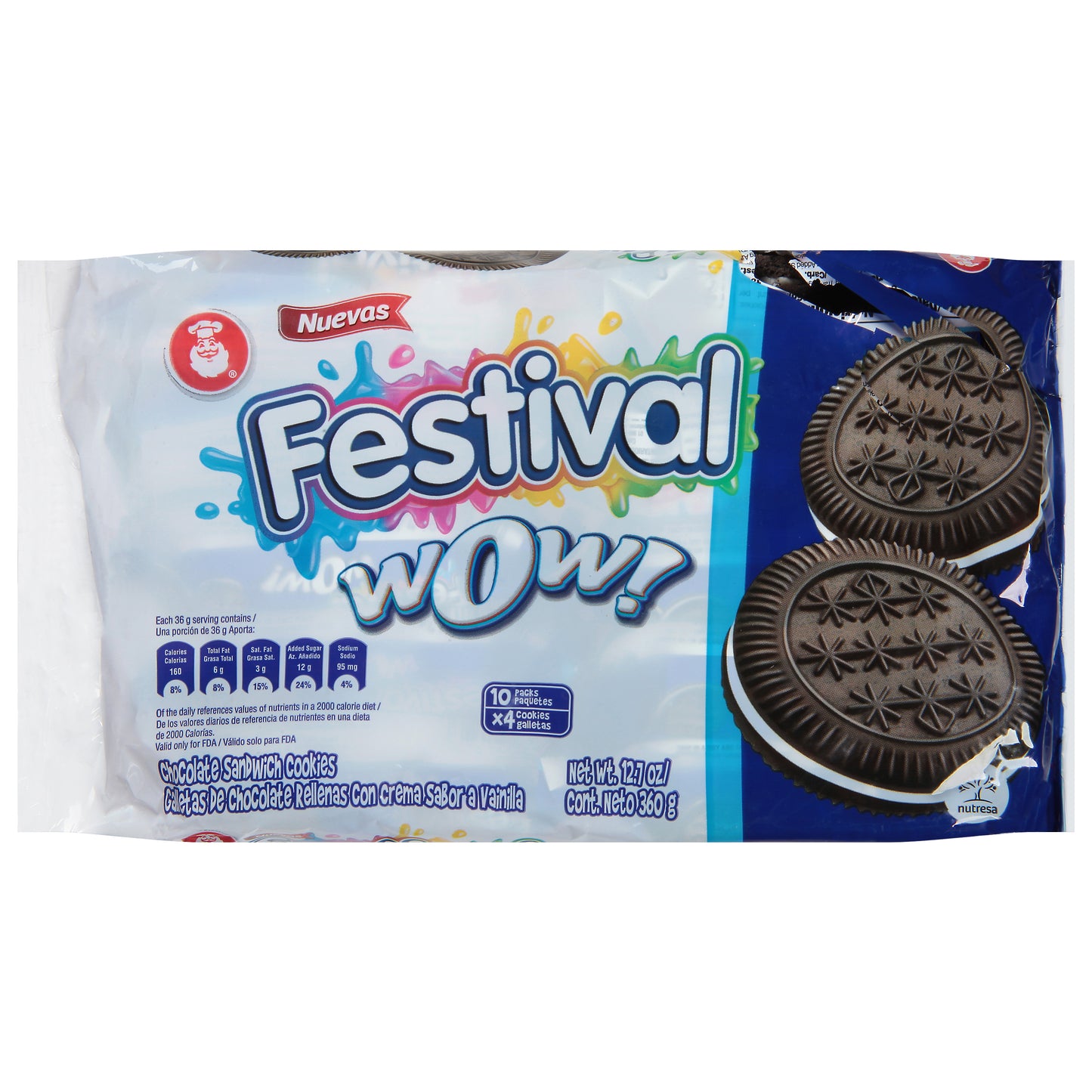Galletas sándwich de chocolate Festival de 360 ​​g