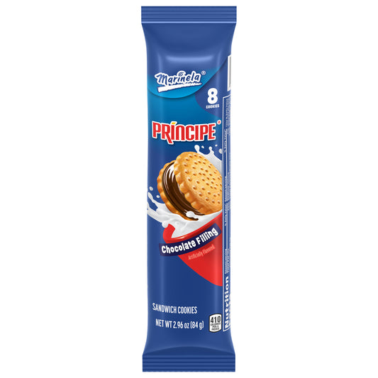 Galletas sándwich de chocolate Marinela Principe, paquete de 8, 84 g