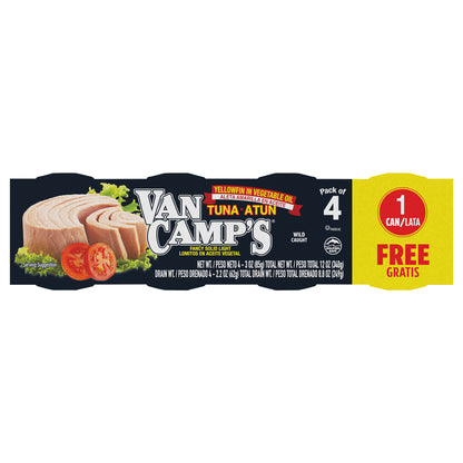 Van Camp's Seafood Solid Light Yellowfin Tuna in Oil 4 - 3 oz Cans