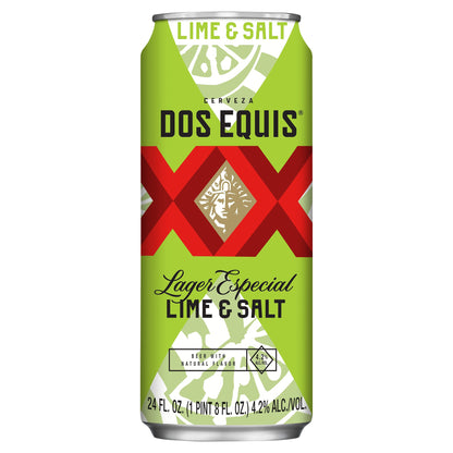 Dos Equis Lime & Salt Lager Especial Beer 24 fl oz Can