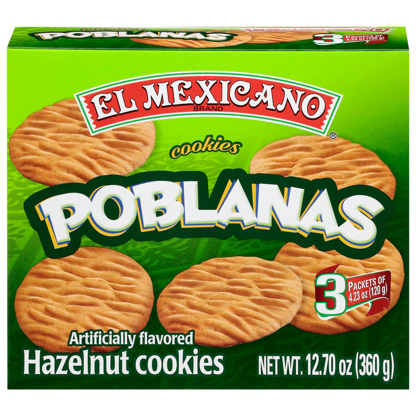 El Mexicano Poblanas Hazelnut Cookies 3 - 4.23 oz Each