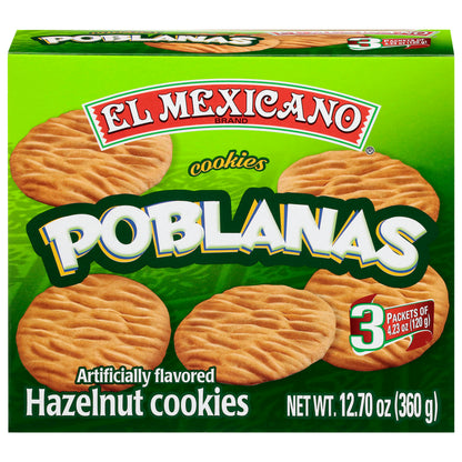 El Mexicano Poblanas Hazelnut Cookies 3 - 4.23 oz Each