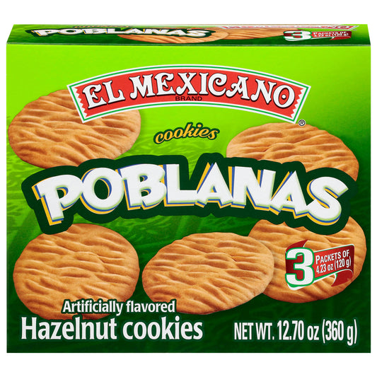 El Mexicano Poblanas Hazelnut Cookies 3 - 4.23 oz Each