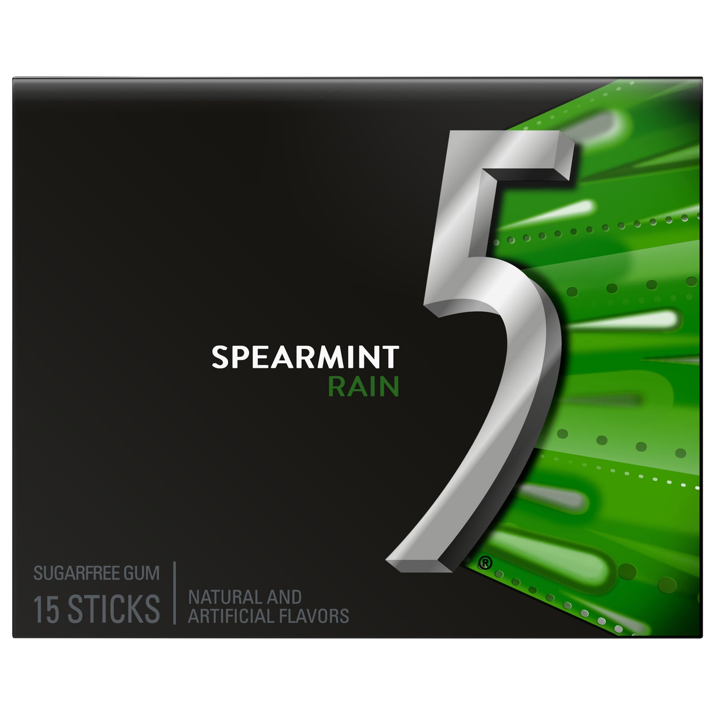 Chicles sin azúcar sabor menta 5 Gum, paquete individual de 15 unidades