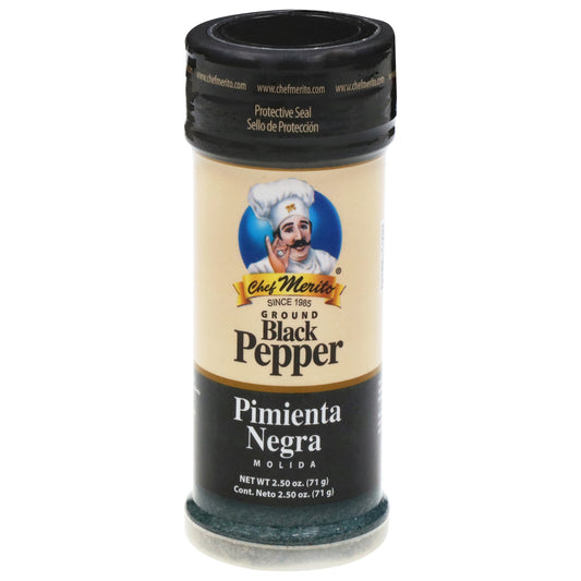 Chef Merito Ground Black Pepper 2.50 oz