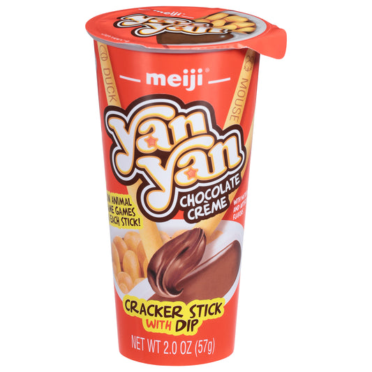 Barritas de galleta con crema de chocolate Meiji Yan Yan con salsa para mojar de 57 g (2 oz).