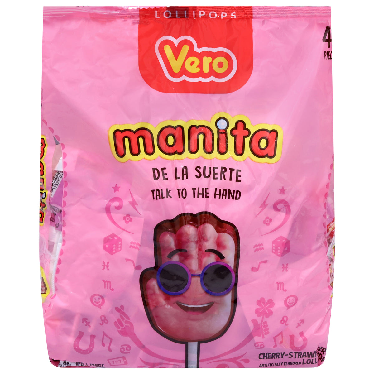 Vero Manita Cherry-Strawberry Lollipops 40 - 0.49 oz Lollipops