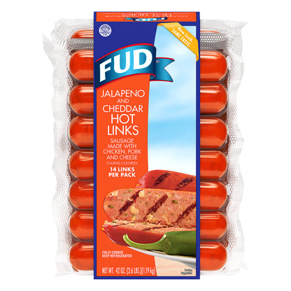 Salchichas picantes FUD de jalapeño y queso cheddar, 14 unidades