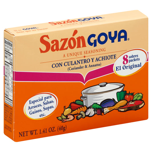Sazón Goya de cilantro y achiote, 8 unidades
