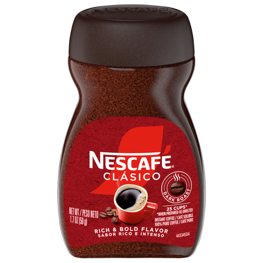 Café instantáneo tostado oscuro Nescafé Clásico de 48 g