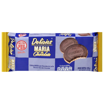 Delicias Biscuits with Milk Chocolate 4.79 oz