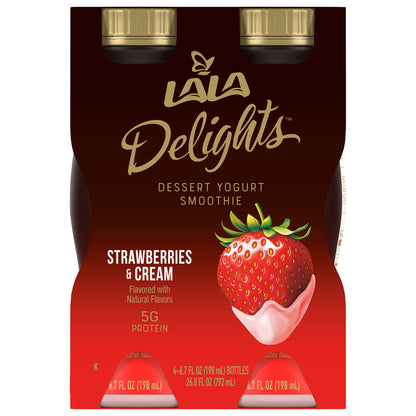 Lala Delights Strawberries & Cream Dessert Yogurt Smoothie 4 - 6.7 fl oz Bottles