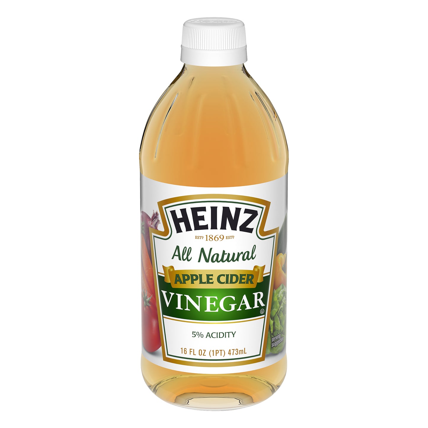 Vinagre de sidra de manzana Heinz, botella de 473 ml (16 onzas líquidas).