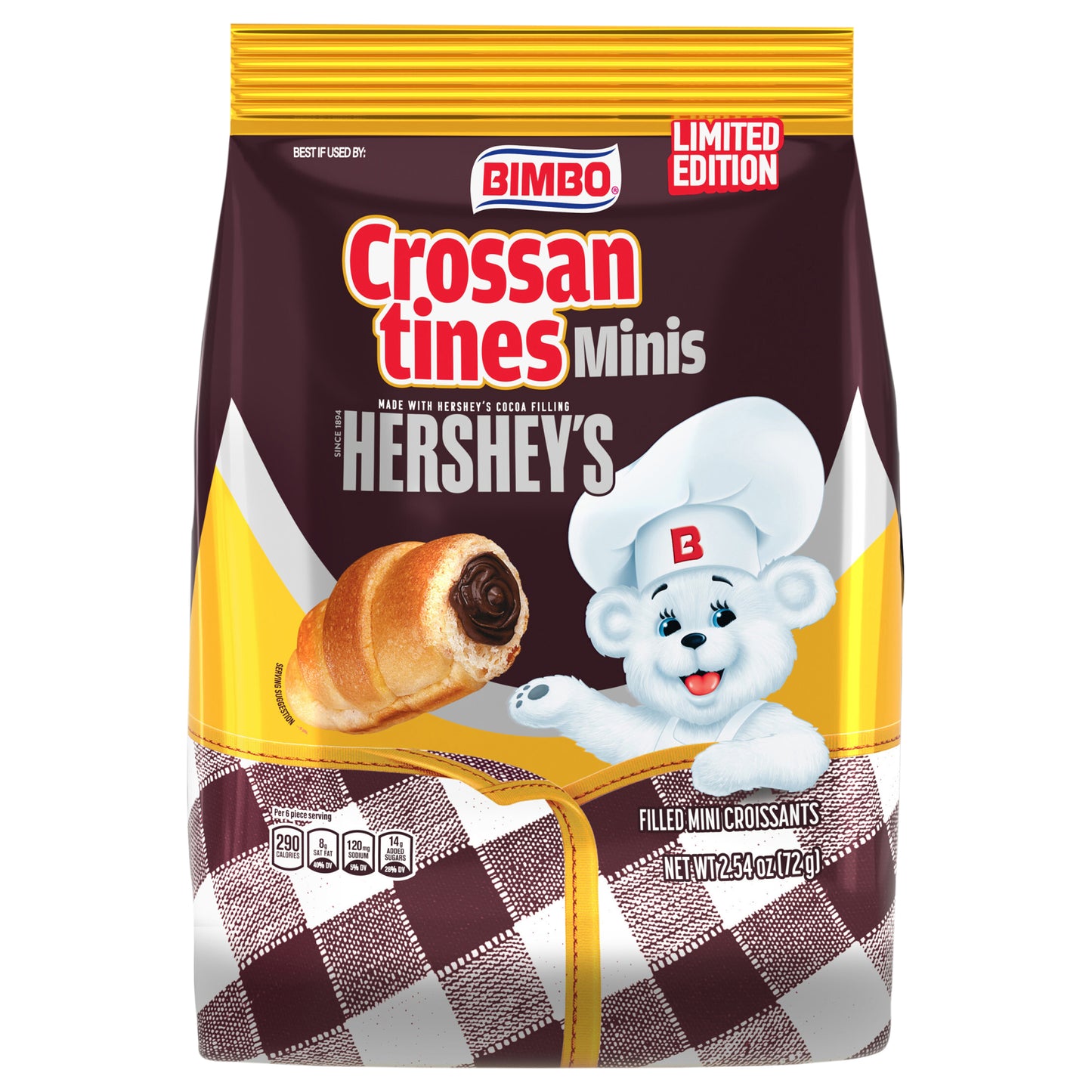 Bimbo Crossantines Hershey's (Individual) Mini Filled Croissants, 6 count, 2.5 oz