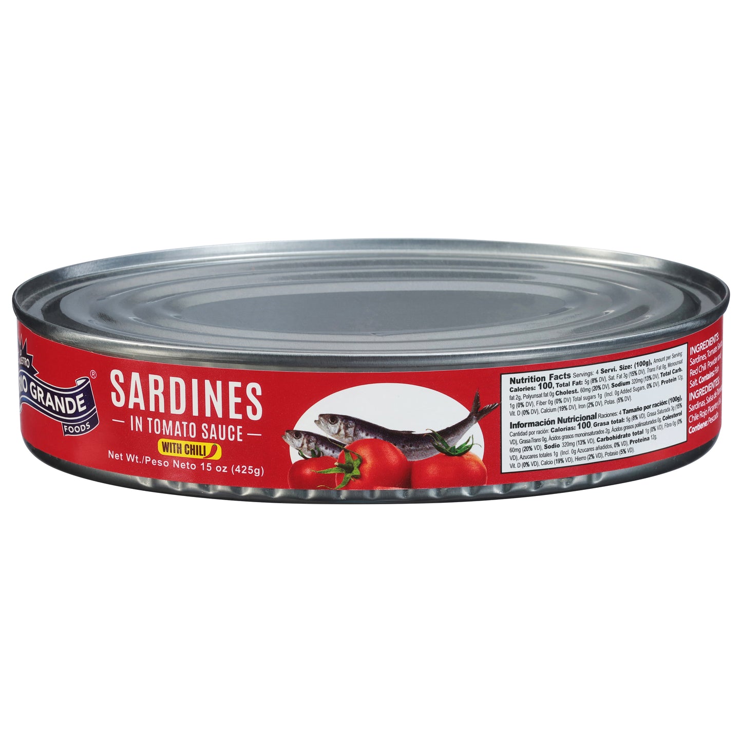 Sardinas con chile en salsa de tomate Rio Grande Foods 15 oz