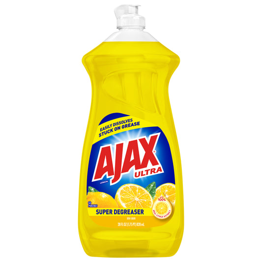 Jabón líquido para platos desengrasante Ajax Ultra Super, limón - 28 onzas líquidas