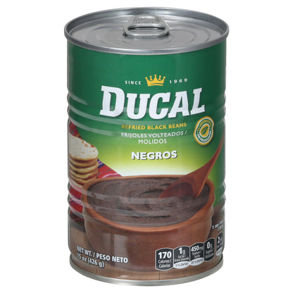 Frijoles negros refritos Ducal de 15 onzas