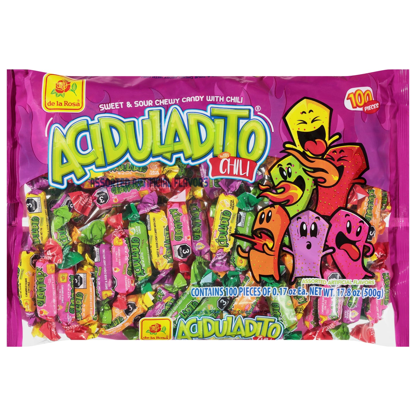 De La Rosa Assorted Candy with Chili 100 - 0.17 oz Each