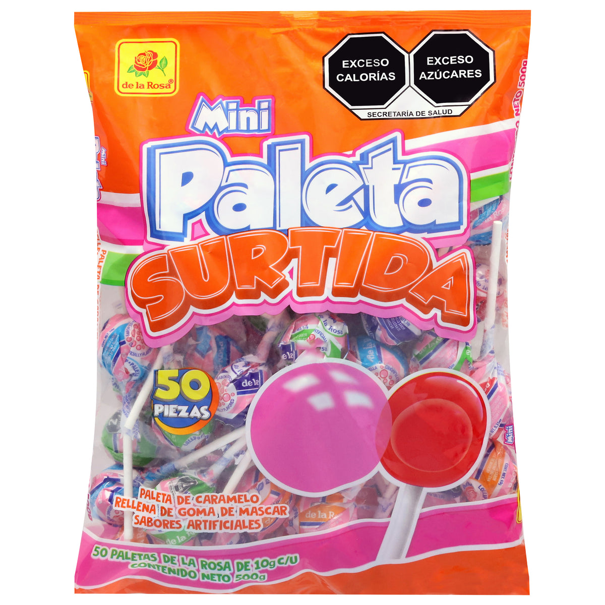 De La Rosa Mini Lollipops Assortment 50 Pieces
