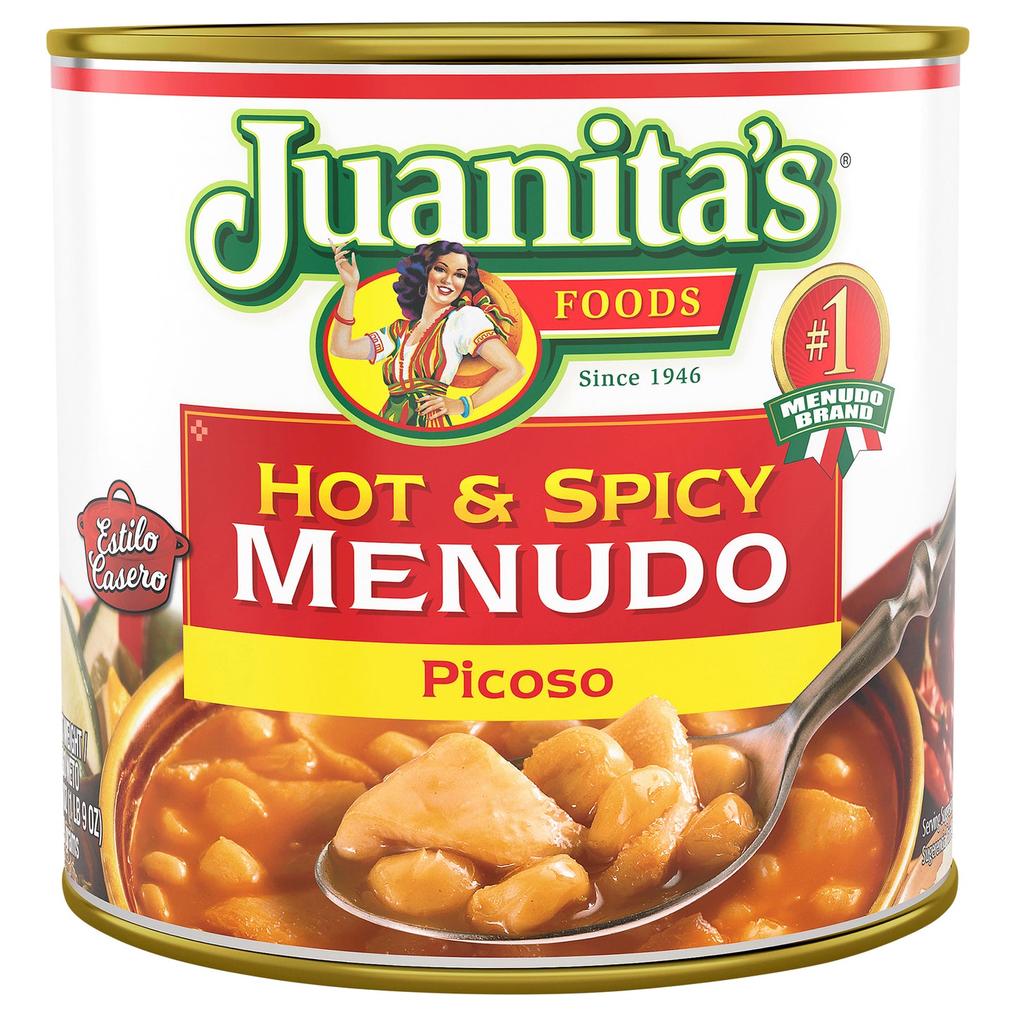 Juanita's Foods Hot & Spicy Menudo, Canned Menudo, 25 oz