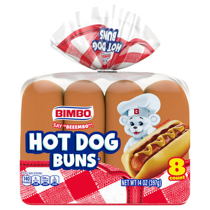 Panecillos blancos para perritos calientes Bimbo, paquete de 8, 14 onzas
