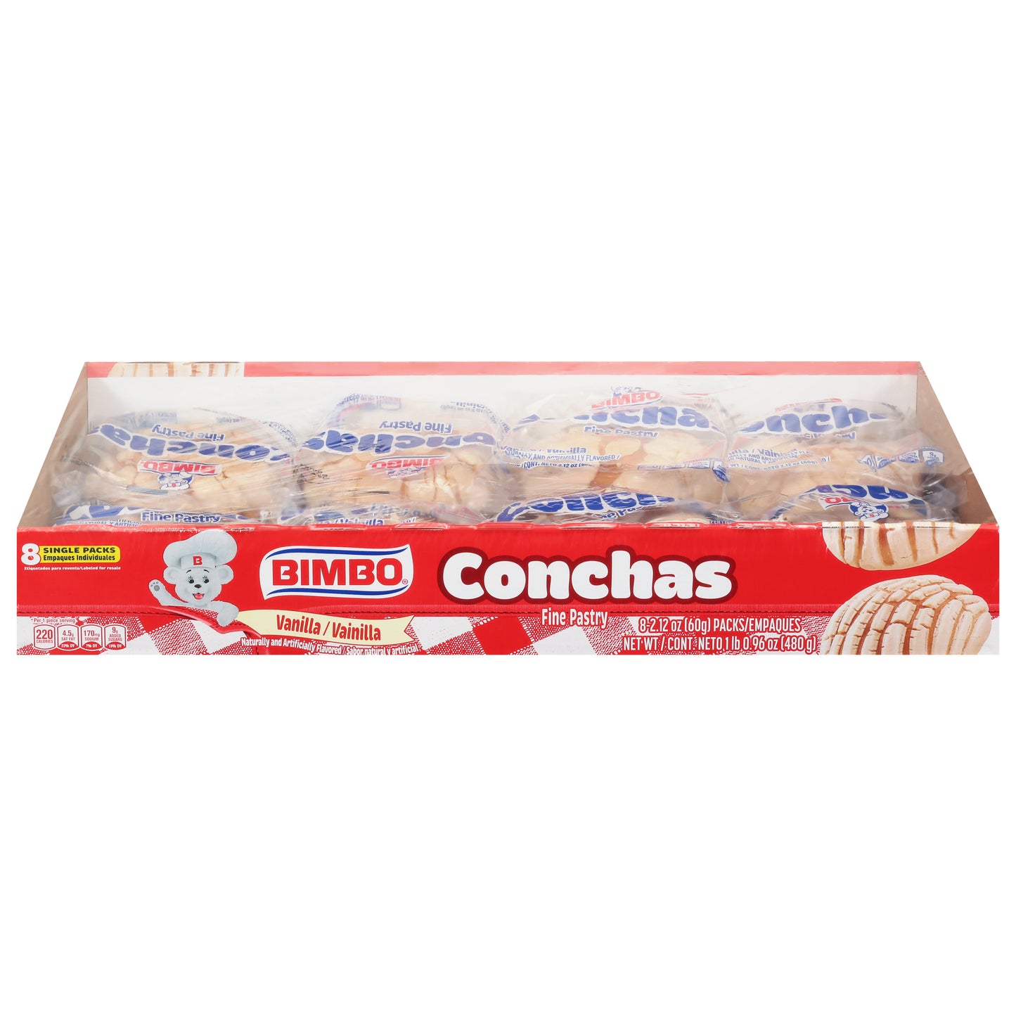Bimbo Conchas de Vainilla 8 - Paquetes de 2.12 oz
