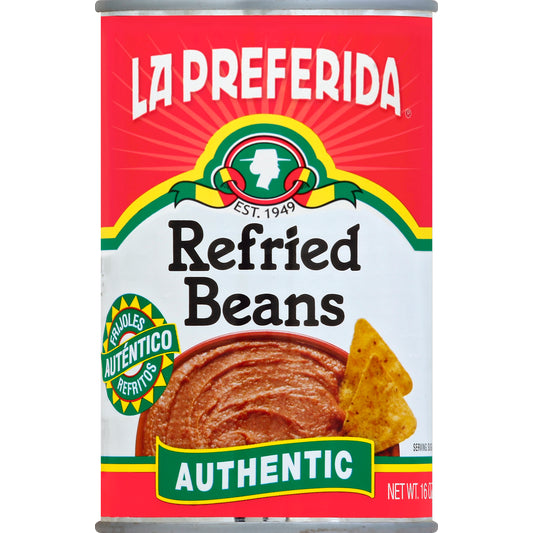 La Preferida Refried Beans Authentic  16 oz