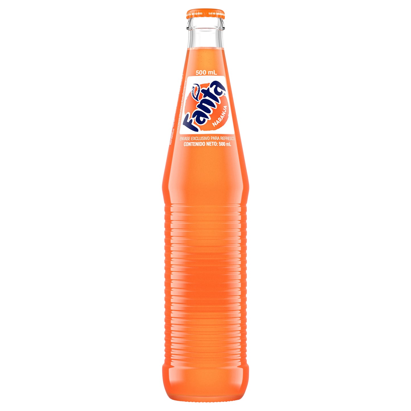 Fanta Naranja México, botella de vidrio, 500 ml