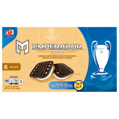 Gamesa Emperador Sandwich Crème Cookies Chocolate And Vanilla Naturally And Artificially Flavored 2.3 Oz 6 Count