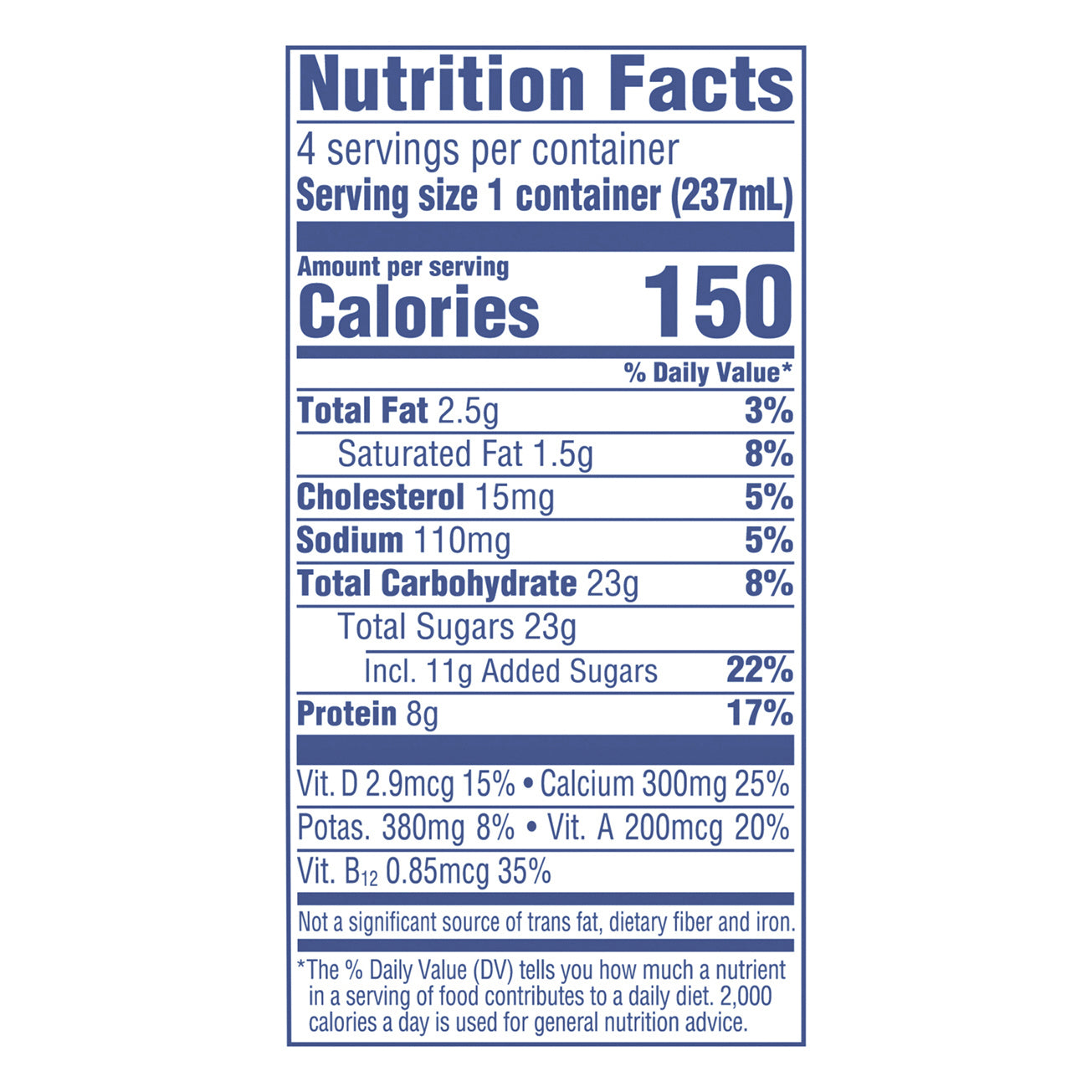 Lala Low Fat Strawberry Milk 4 - 8 fl oz Packs