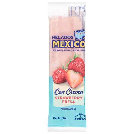 Barra de helado de fresa premium Helados México 3.75 onzas líquidas