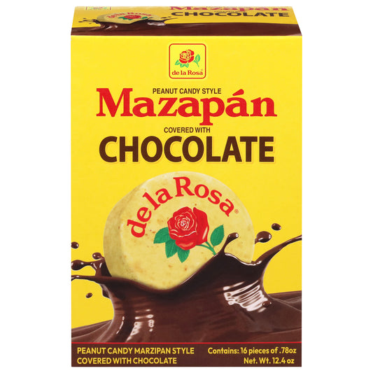 De La Rosa Marzipan Style Covered with Chocolate Peanut Candy 16 - 0.78 oz Each