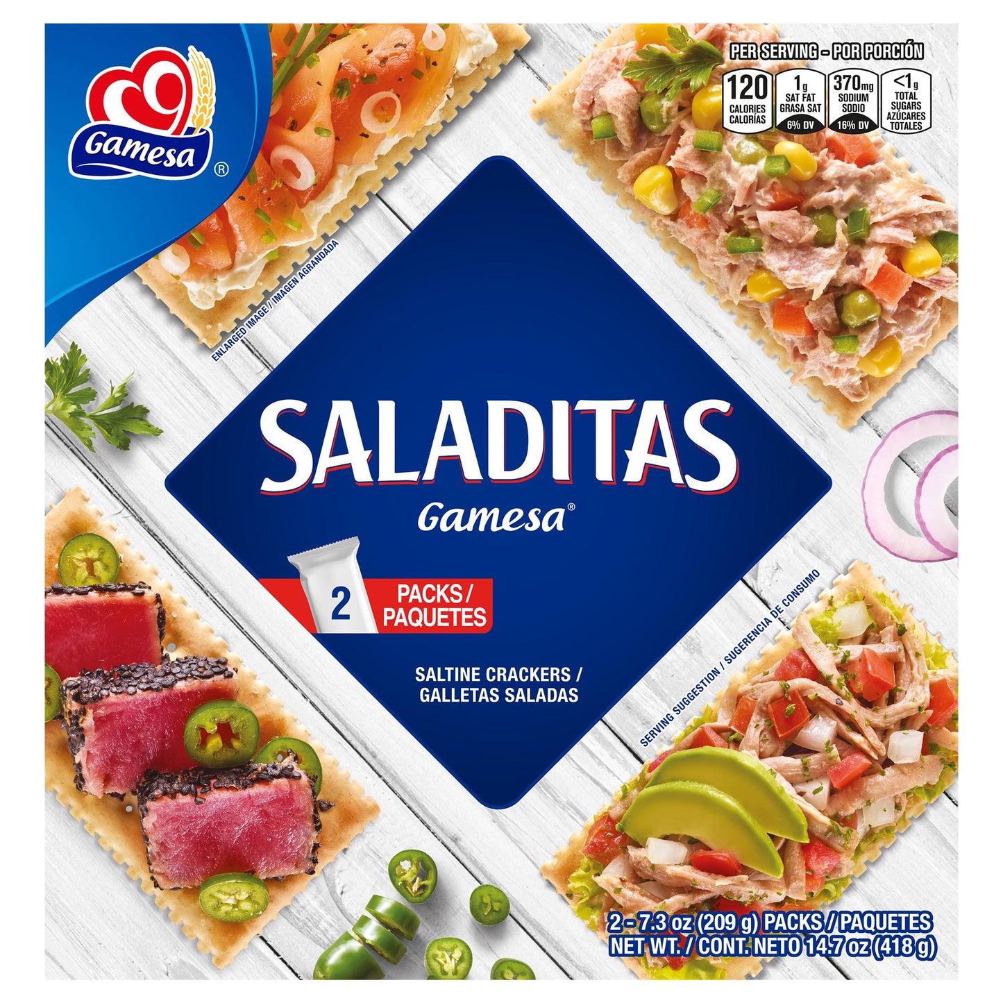 Galletas saladas Gamesa Saladitas, 2 unidades de 207 g (7.3 oz)