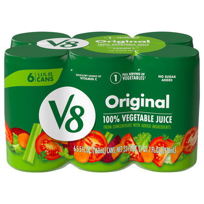 Jugo vegetal V8 Original 100%, 6 latas de 5.5 onzas líquidas