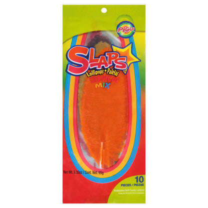 Pigui Slaps Tropical Mix Lollipops 10 ea
