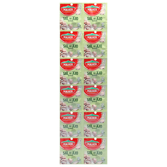 Sal de ajo en polvo Malher, 12 paquetes de 6 g (0,21 oz)