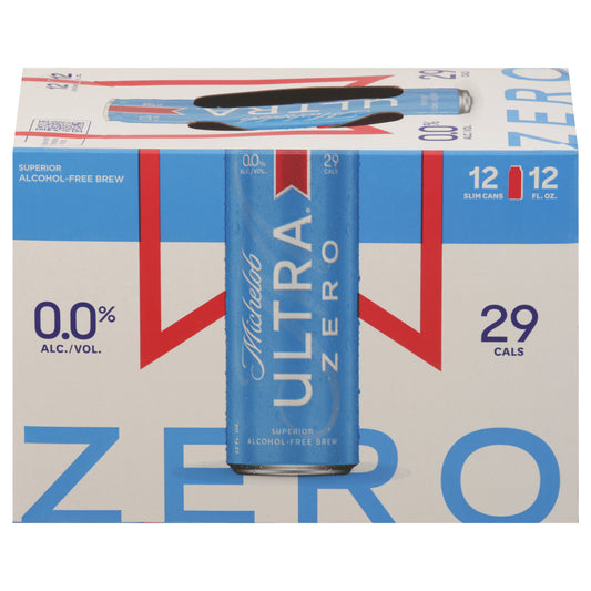 Michelob Ultra Zero Cerveza Superior Sin Alcohol 12 Latas de 355 ml (12 onzas líquidas)