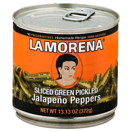Pimientos jalapeños verdes encurtidos en rodajas La Morena, 373 g