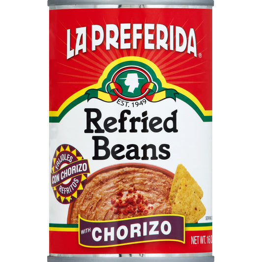 La Preferida Refried Beans 16 oz - with Chorizo